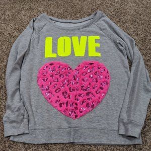 Justice Sweatshirt LOVE - Size 20 NWOT